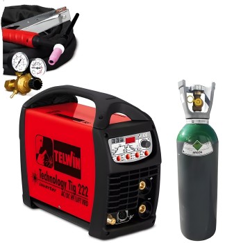PACK: Telwin Dual 222 welding machine + TIG kit + Gas