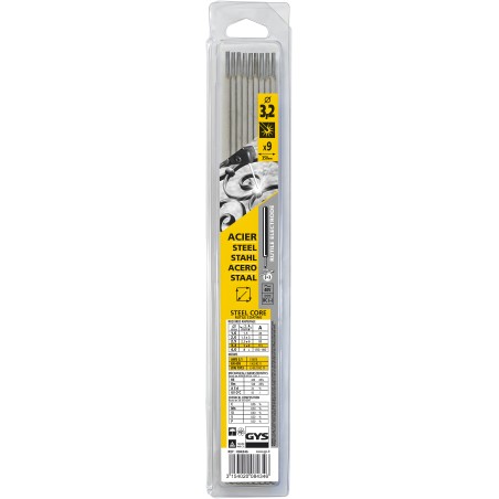 Pack of 9 rutile STEEL electrodes Ø 3.2 mm GYS
