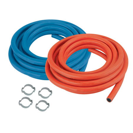 Set of 2 hoses 4m Ox & Fuel Ø10mm + clamps