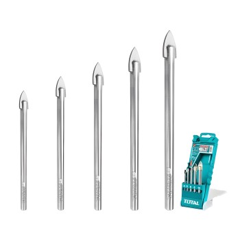 Set of 5 drill bits for glass TACSD7256 | HSS