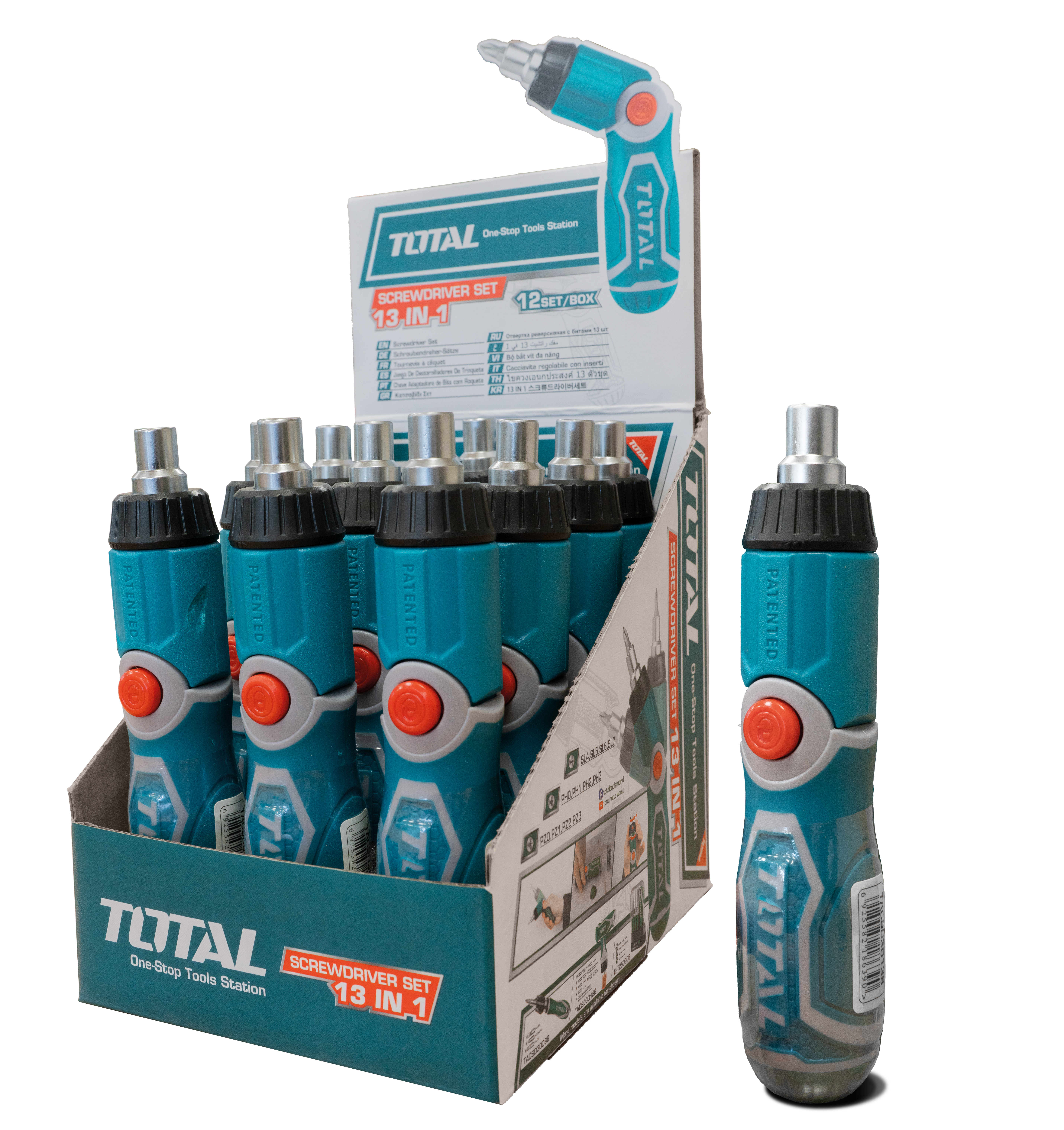 Screwdriver with 7 interchangeable bits TACSD30086