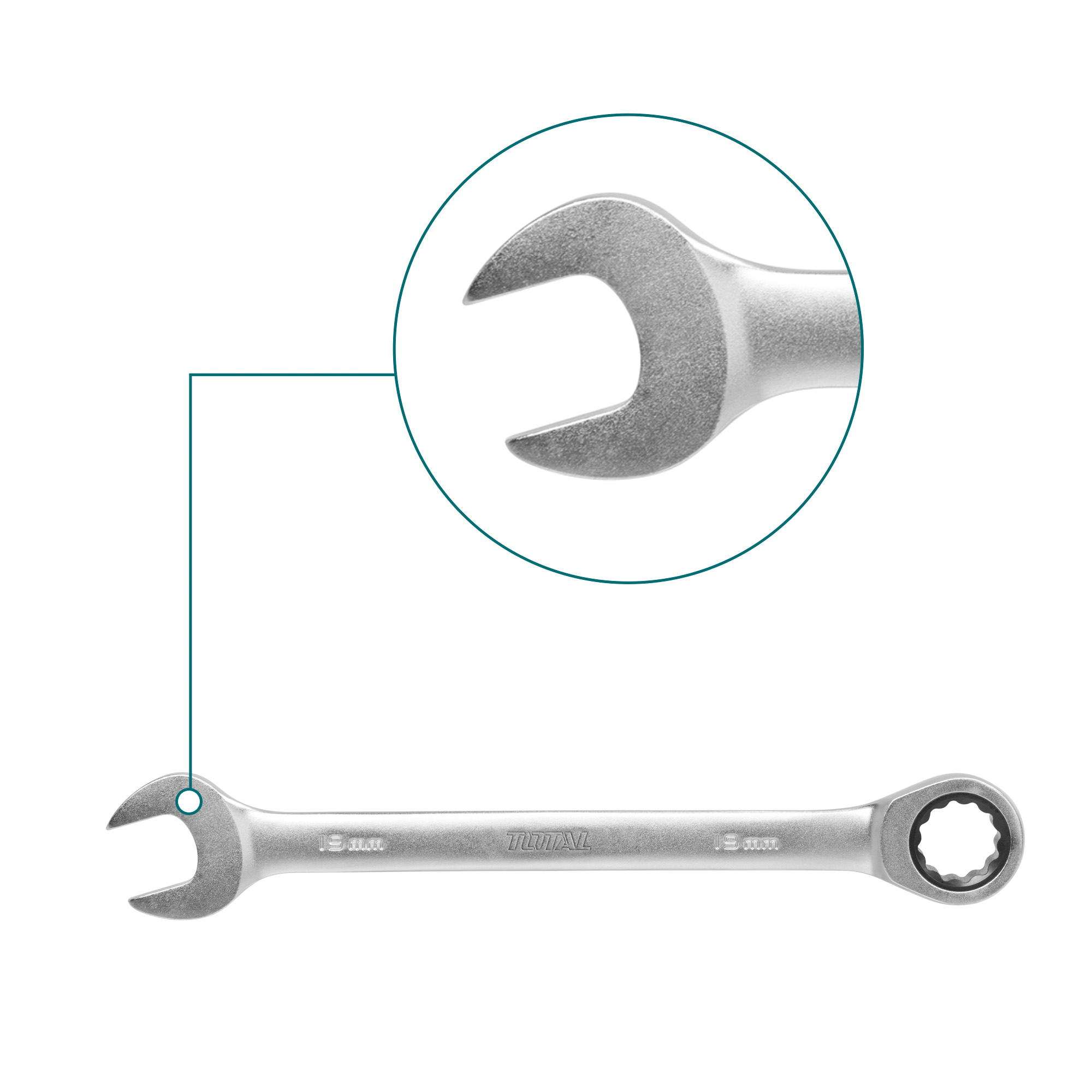 Ratchet Combination Wrench TCSPAR | 10 x 159 mm | Chrome-vanadium (Cr-V)