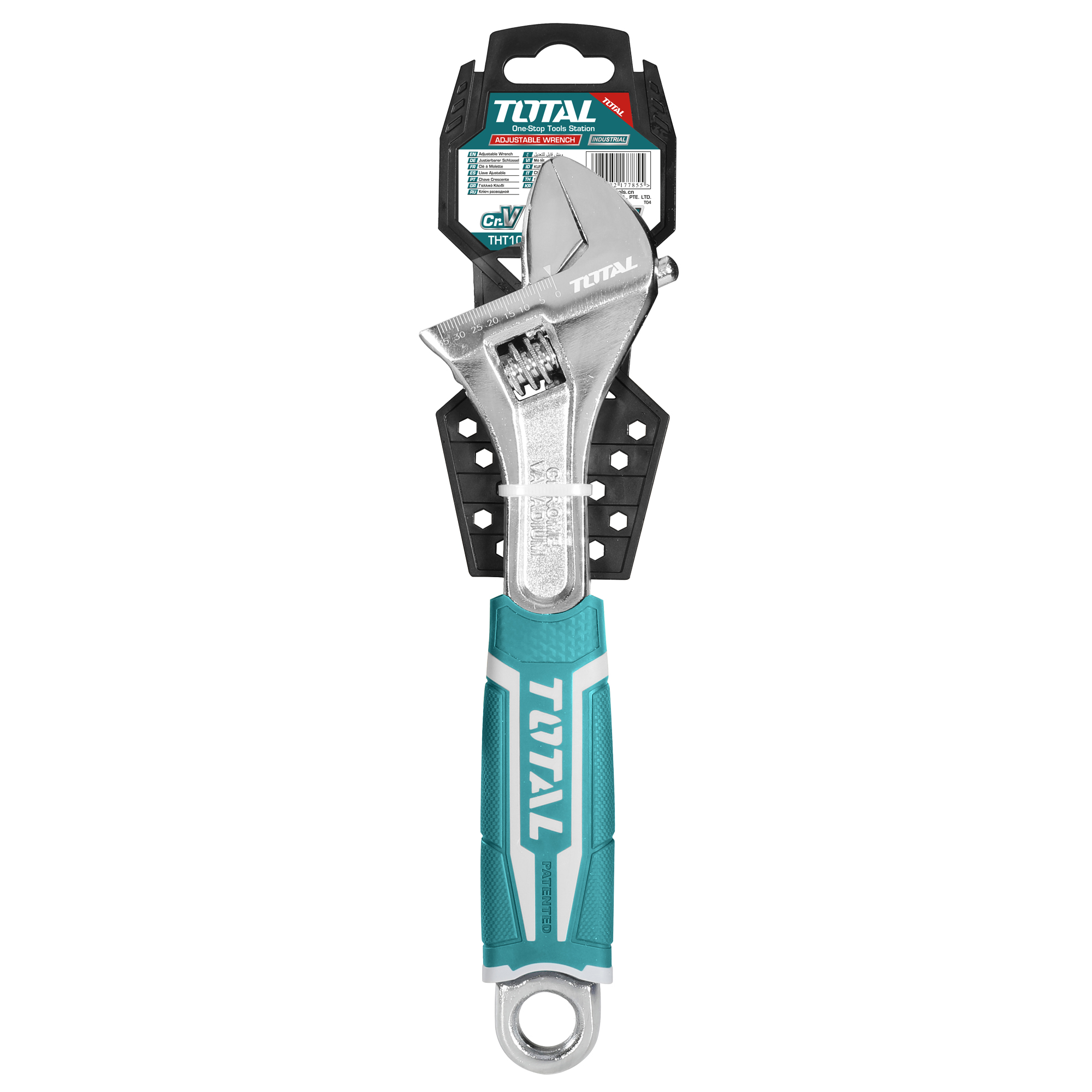 Adjustable wrench THT101 | 200 mm / 0-30 mm opening | Chrome-vanadium (Cr-V)