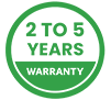 2 to 5 year warranty